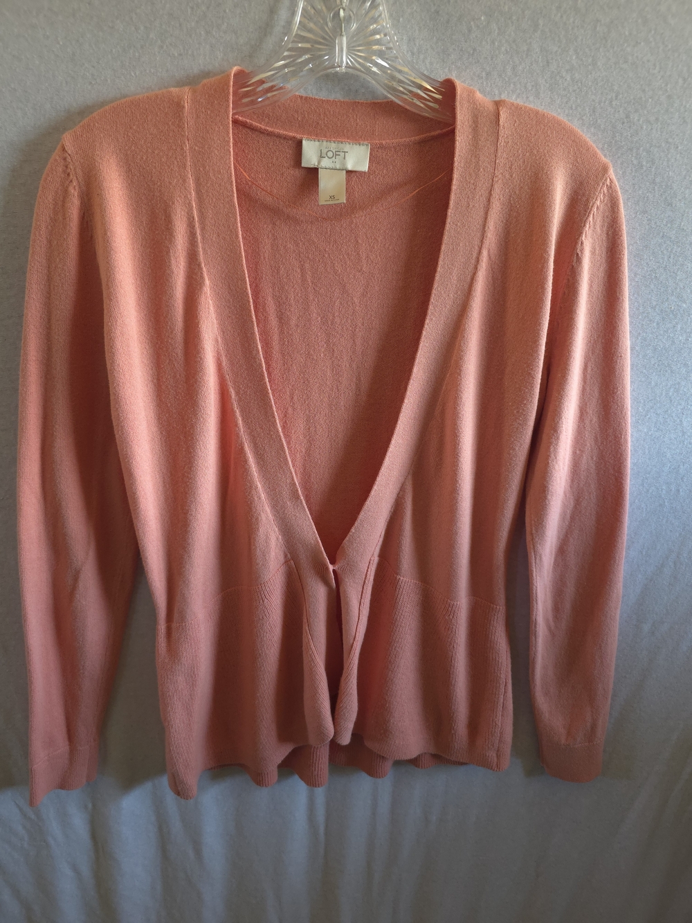 LOFT Salmon Pink V-Neck Women's Cardigan